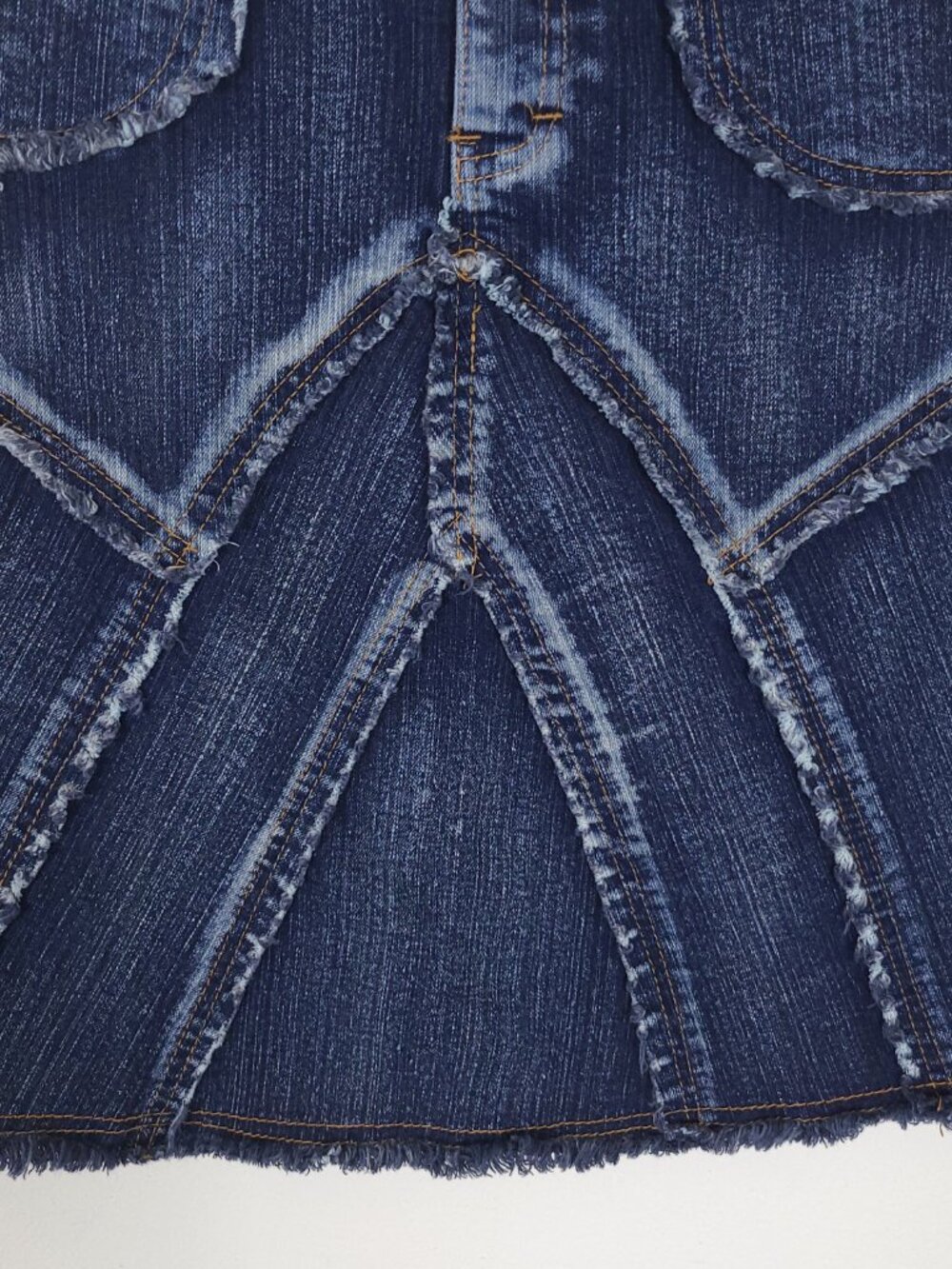 Retro Distressed Denim Mini Skirt - Picture 2 of 8